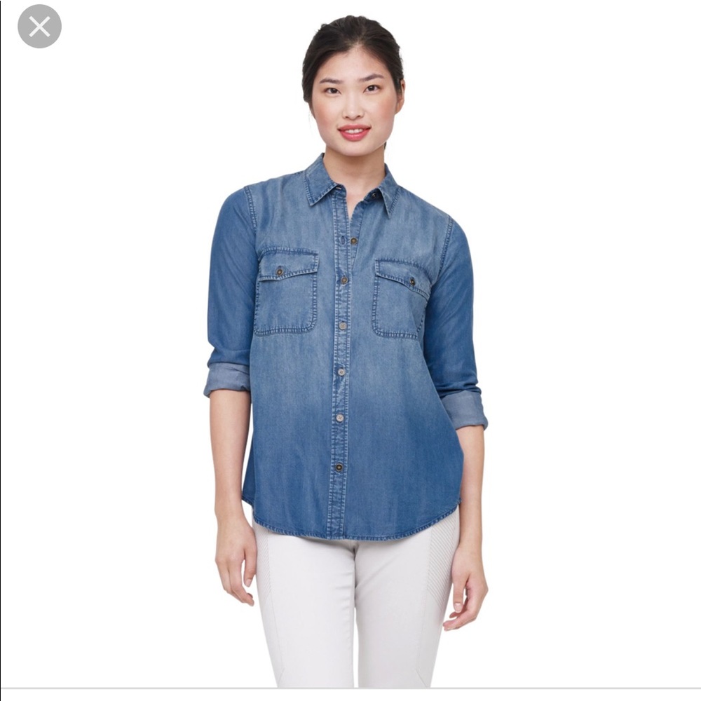 Club Monaco tatum chambray denim shirt size small